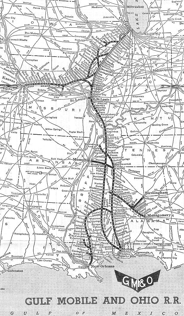 GM&O System Map, 1952