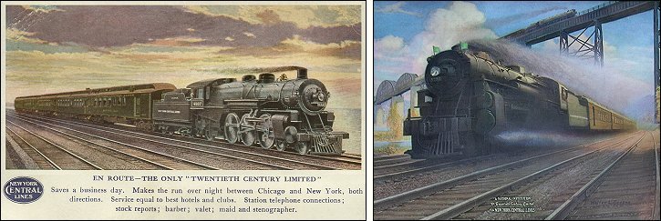 20th Century Limited Post Card (1911) and Calendar (1925)