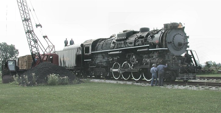 NKP No. 765 Being Readied for Boiler Test, Fort Wayne, July 2005